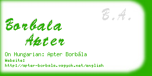 borbala apter business card